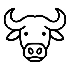 buffalo face icon on white background vector
Vector line icon animals