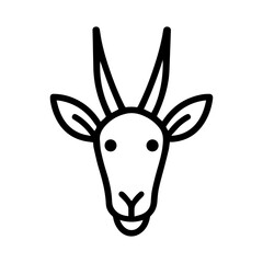 antelope face icon on white background vector
Vector line icon animals