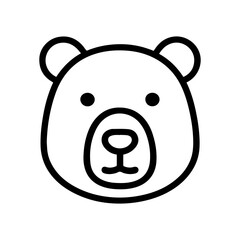 bear face icon on white background vector
Vector line icon animals