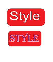 Style Word in design  and White Colour Background in design 