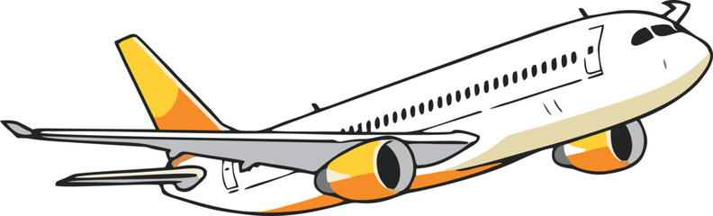 Airplane in Flight Vector – Modern Aircraft Illustration for Travel and Aviation Projects