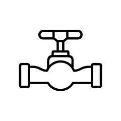Valve icon, line art, black and white, for industrial design