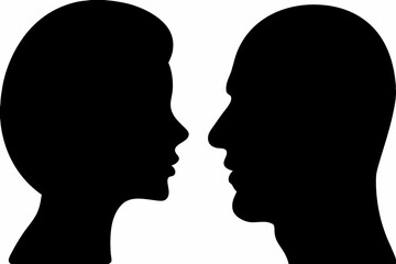 Abstract Human Silhouettes in Profile