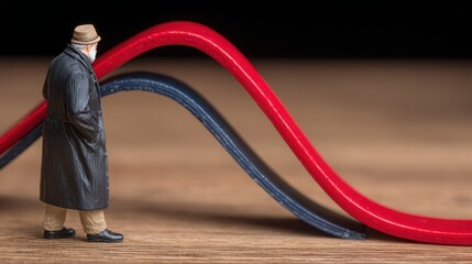 Ai-curated financial strength versus sentiment overlay icon concept demonstrating analytical insights in trading strategies