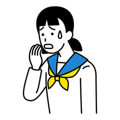 動揺している女子学生