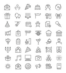 Party icon line art ready to celebrate
