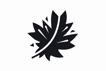 Abstract Shattered Maple Leaf Icon Design