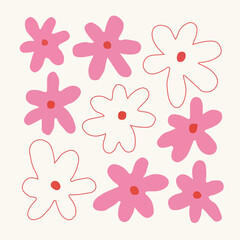 summer floral pattern, vibrant flowers, modern botanical print