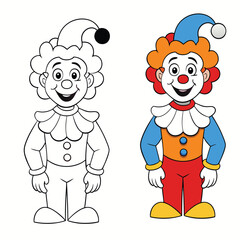 A cheerful clown with a bright smile, colorful outfit, and big red nose, spreading joy and laughter wherever they go with playful antics and infectious happiness.
