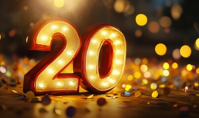 Obraz premium Bright and Festive Number Shapes for Celebratory Events or Parties