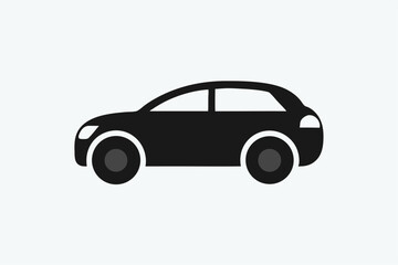 Black SUV Icon: Side View Car Illustration