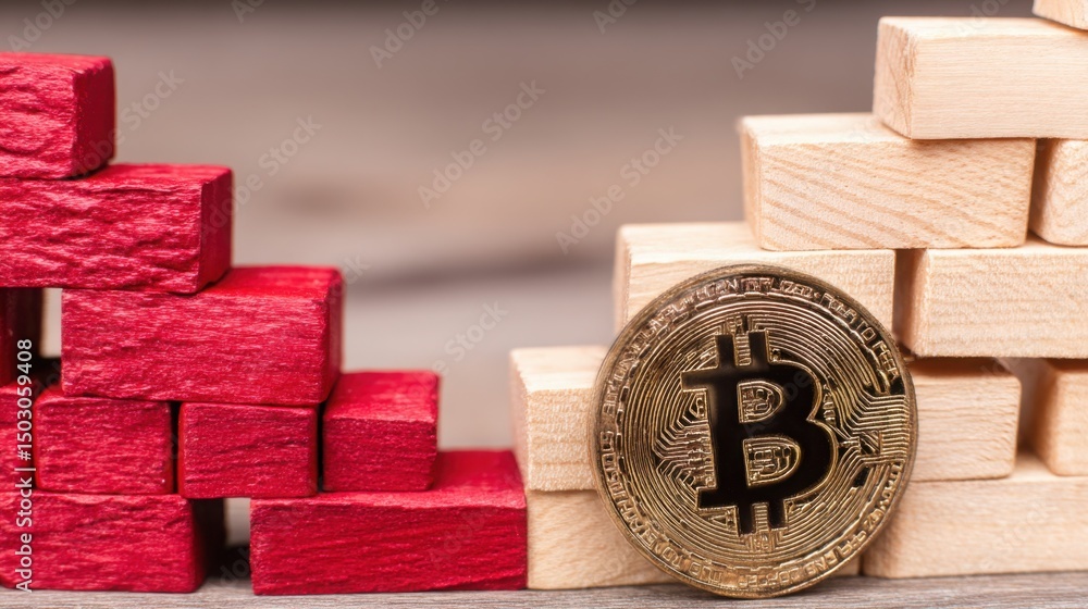 Poster blockchain synced fibonacci entry timing friction detector icon representing digital transaction eff