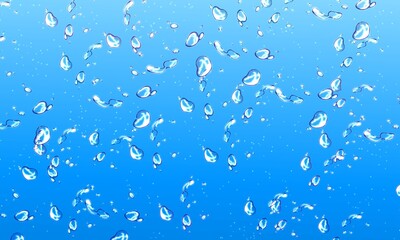 blue water drops★水の泡や炭酸ドリンク、夏の海水浴の背景壁紙