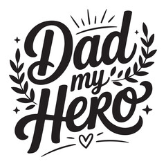 Naklejka premium a silhoutte typography design for fathar's day