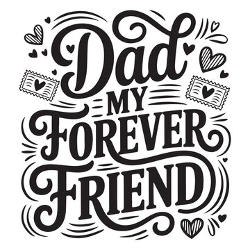  black coloor typography t-shirt design for fathar's day
