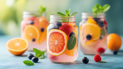 Summer refreshing cold cocktail
