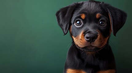 Fototapeta premium Adorable Rottweiler Puppy Portrait