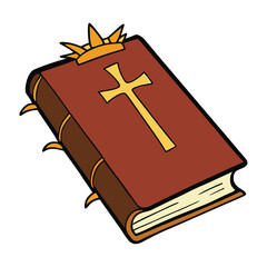 A Holy Bible rests beside a wooden cross and a crown of thorns, symbolizing faith, sacrifice, and the profound love of Christ in Christian belief.
