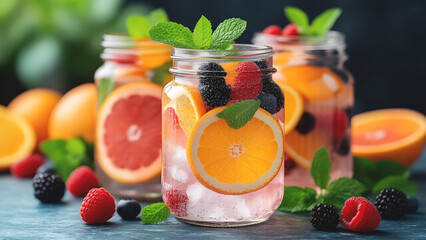 Summer refreshing cold cocktail
