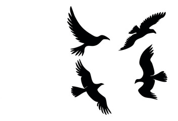 Flying Eagle Silhouette Vector Illustration.