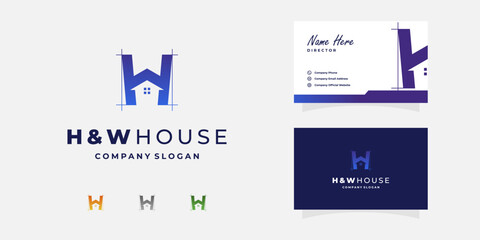 Letter H house real estate logo template
