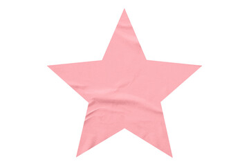 Crumpled pink star pattern stickers, separated on a transparent background.
