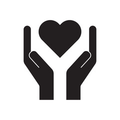flat icon vector hand protecting heart