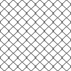Fototapeta premium Black and White Seamless Pattern of Interlocking Waves and Dots with Elegant Geometric Design for Backgrounds and Textiles
