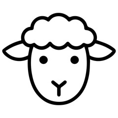 ram face icon on white background vector
Vector line icon animals