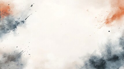 Abstract Watercolor Splashes: Earthy Tones and Charcoal Hues