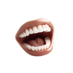 Close-up of an open mouth displaying healthy teeth. The image emphasizes dental hygiene and oral health, perfect for educational or promotional materials focused on dentistry.