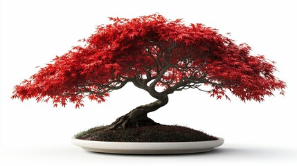 Crimson Bonsai: A Miniature Maple Masterpiece
