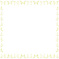 Thyme leaves yellow frame. Trendy botany graphic template. Grass empty frame box