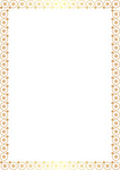 Golden christmas decoration frame. Festive greeting template with Christmas toy elements