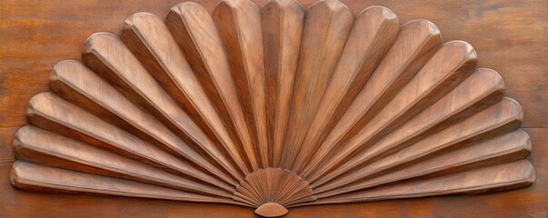 Abstract wooden carved fan design pattern background texture decorative element