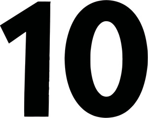 Vector image, number "10", white background