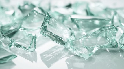 Shattered Glass Fragments: Abstract Teal Texture