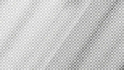Fototapeta na wymiar Glass plate on transparent background. Acrylic and glass texture with glares, light, and reflection. Realistic transparent glass window, mirror background. Vector