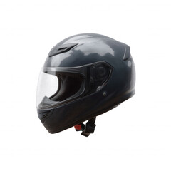 Modern black motorcycle helmet with visor, showcasing sleek design and safety features. Perfect for riders seeking protection while enjoying the thrill of the road.