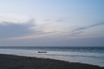 Abendstimmung an der Nordseeküste, Nationalpark Niedersächsisches Wattenmeer, Cuxhaven, ...