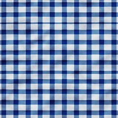 Blue and white checkered fabric with a repeating grid pattern creating a calm and orderly visual effect