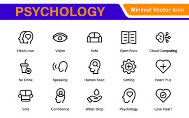 Mental Health and Psychology Icons. A Complete Collection for Therapy Sessions, Counseling, Emotional Well-being, Support Services, and Wellness Programs
