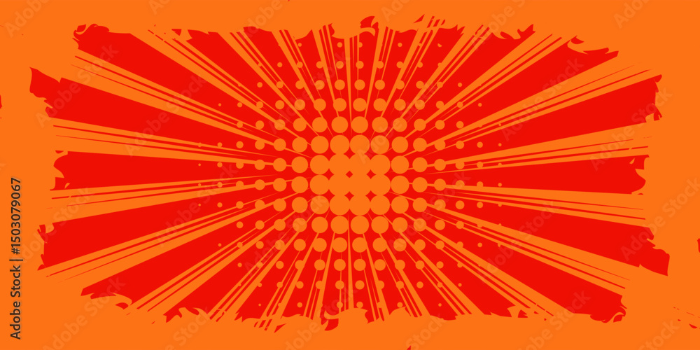 Poster dots halftone orange color pattern gradient texture with technology digital background. dots pop art