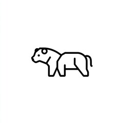 Obraz premium A simple line drawing depicts a stylized bear