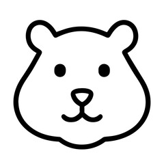 hamster face icon on white background vector
Vector line icon animals