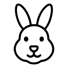 rabbit face icon on white background vector
Vector line icon animals