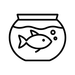 fish in aquarium icon on white background vector
Vector line icon animals