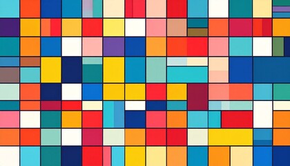 Abstract Colorful Geometric Grid Pattern