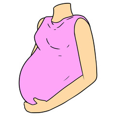 pregnant illustration hand drawn isolated vector
