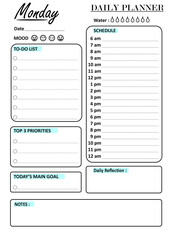 Daily Planner Monday A4 Printable